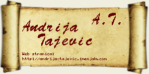 Andrija Tajević vizit kartica